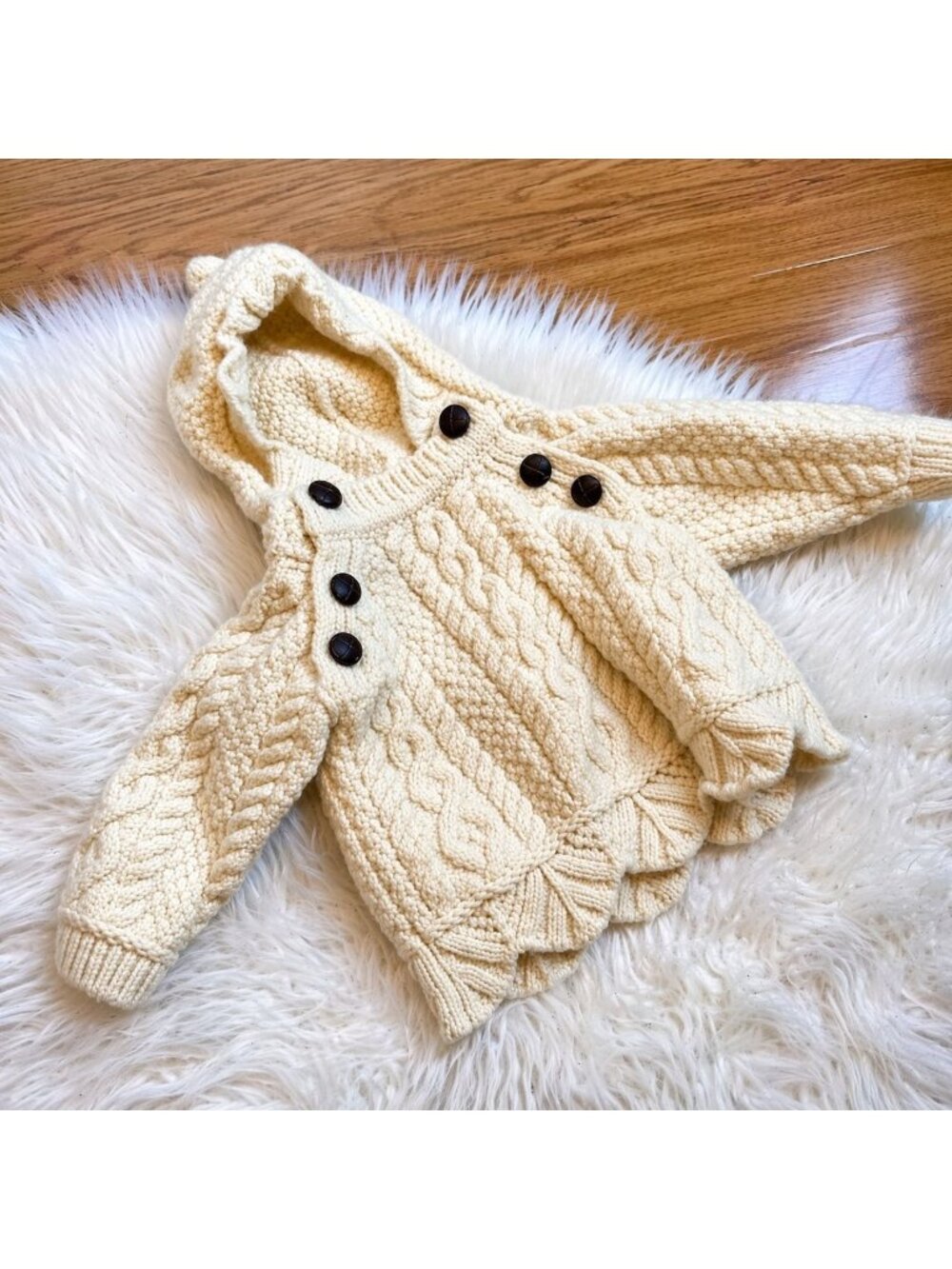 Blarney Woollen Mills 100% Merino Wool Baby Cardigan Sweater 12–18M Ireland